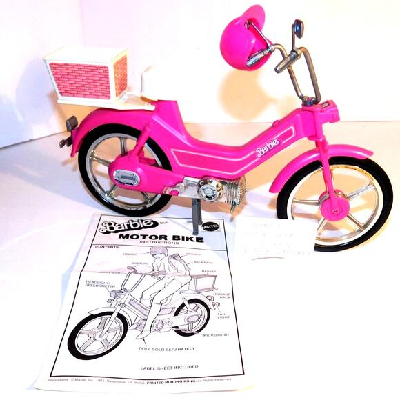 1983 Mattel's Barbie Motor Bike W/Basket, Helmet & Instructions - Picture 12 of 13